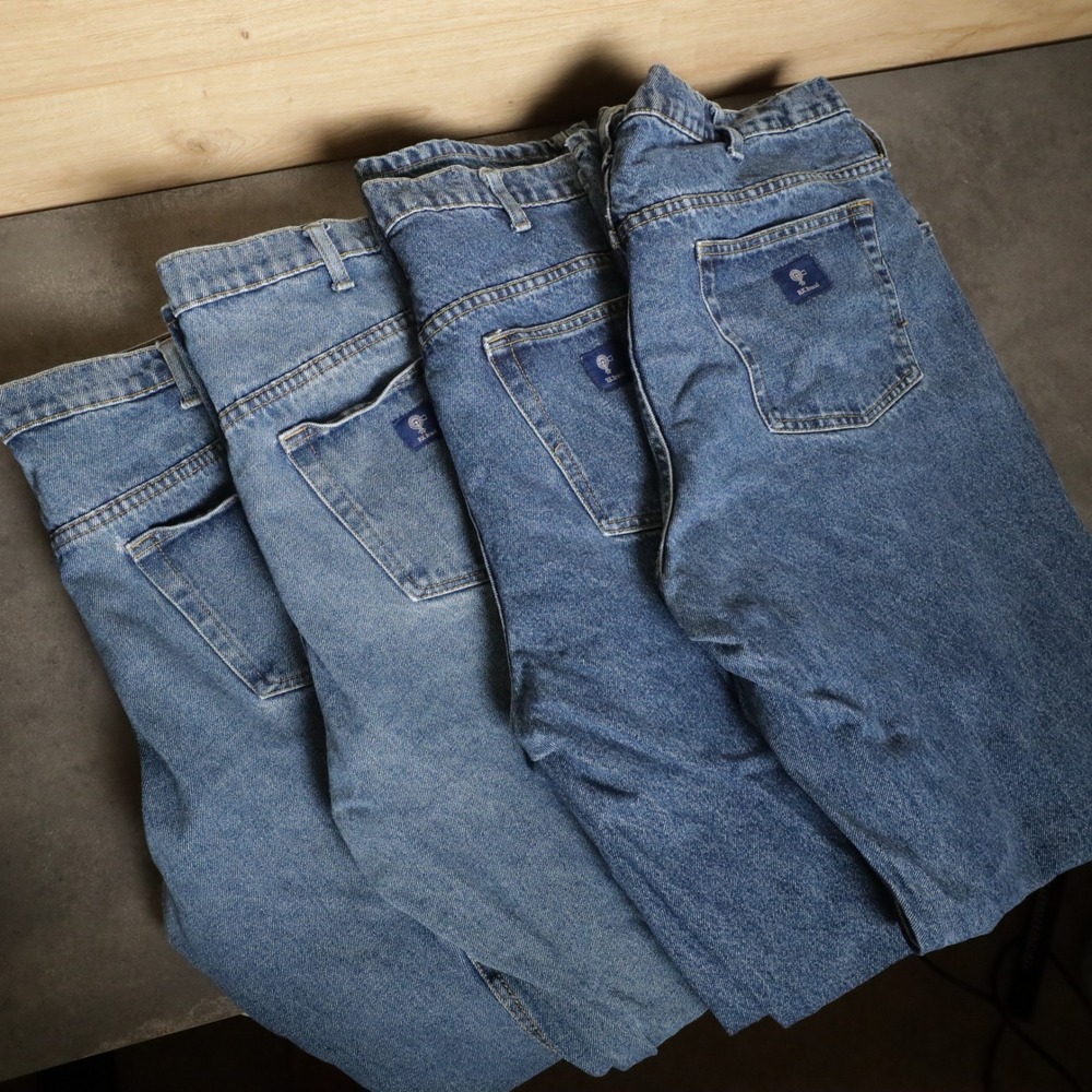 (4) Pairs RK Brand Mens 40x36 Light Wash Denim Jeans Straight‎ Leg Cotton